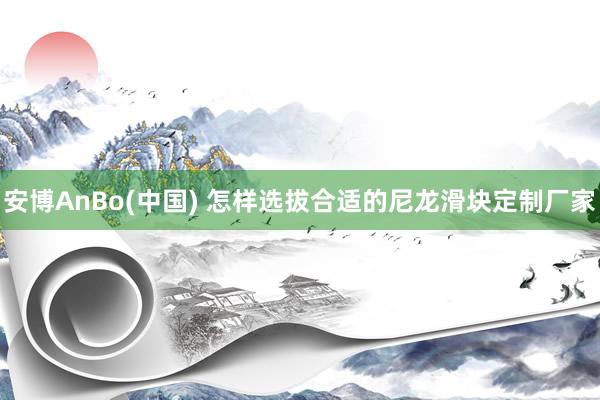 安博AnBo(中国) 怎样选拔合适的尼龙滑块定制厂家