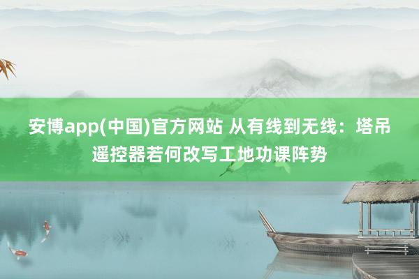 安博app(中国)官方网站 从有线到无线：塔吊遥控器若何改写工地功课阵势